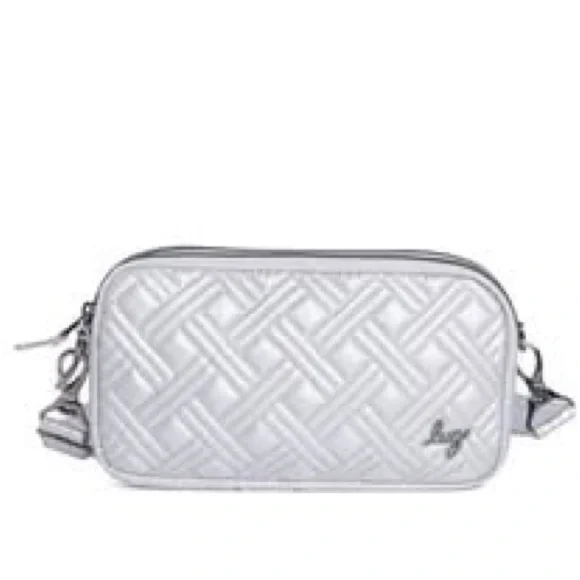 Lug Woven Pattern Crossbody Bag - Light Gray - Picture 9 of 10